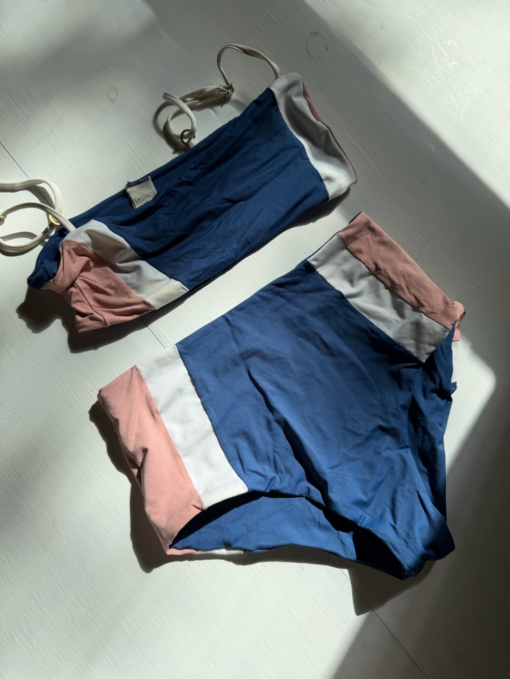 l*space Colorblock Bikini Set - Blue, Pink & White - Picture 4 of 6